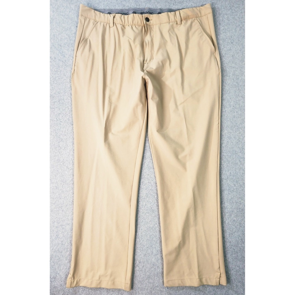 Etonic Golf Performance Pants Mens 42x30 Khaki Beige Stretch‎ Activewear